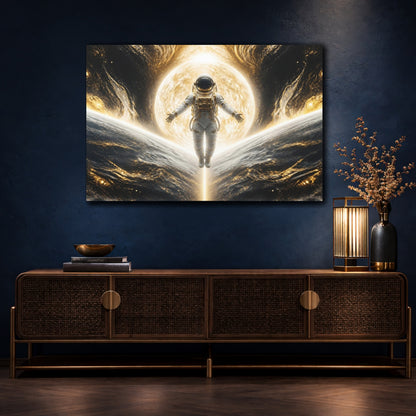 Mockup 4. Sunlit Astronaut Ascension shown as canvas print