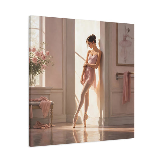Main Mockup. Sunlit Ballet Dancer shown as canvas print