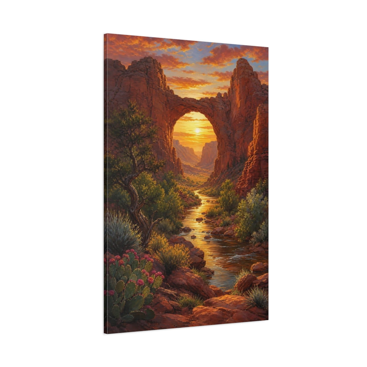 Side Mockup 1. Sunlit Desert Arch shown as canvas print