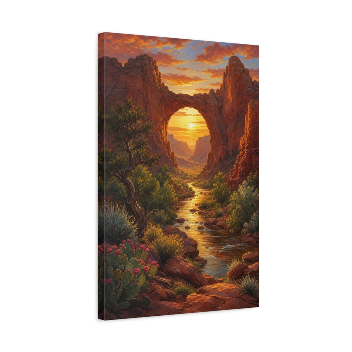 Side Mockup 3. Sunlit Desert Arch shown as canvas print