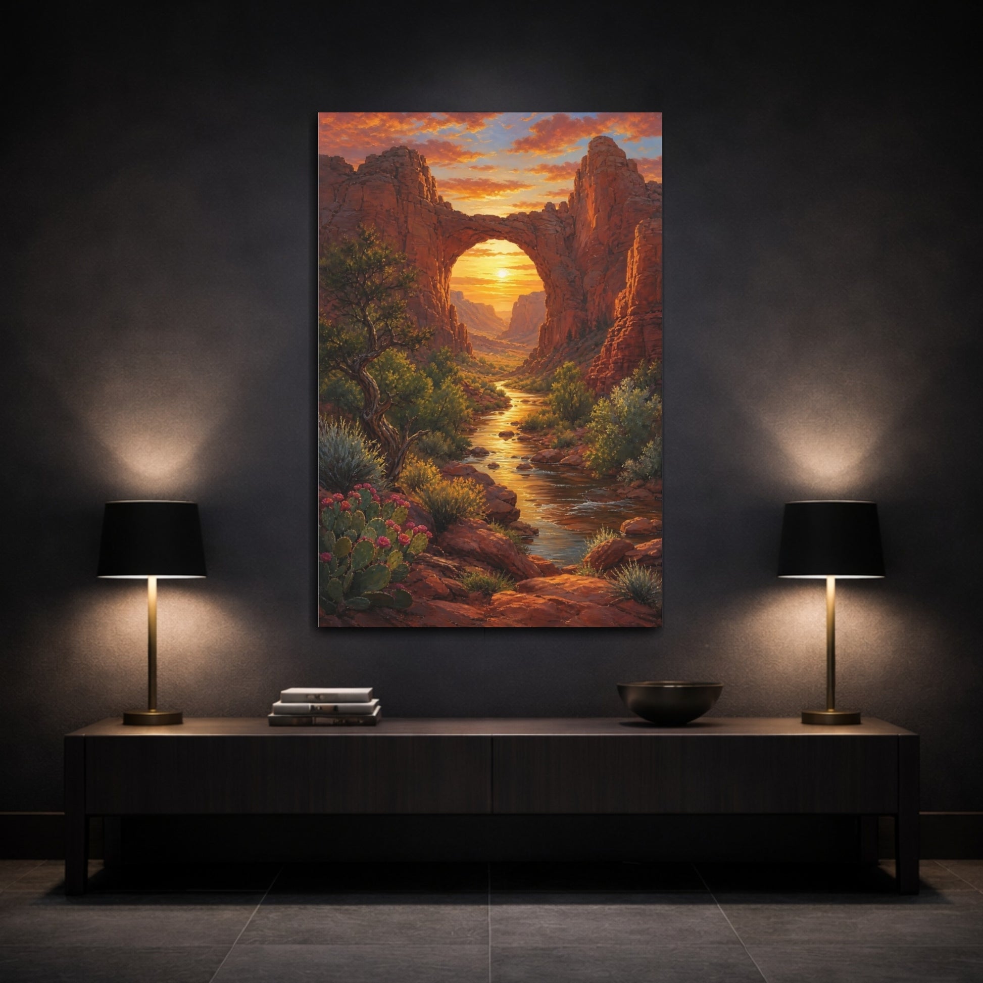 Mockup 3. Sunlit Desert Arch shown as canvas print