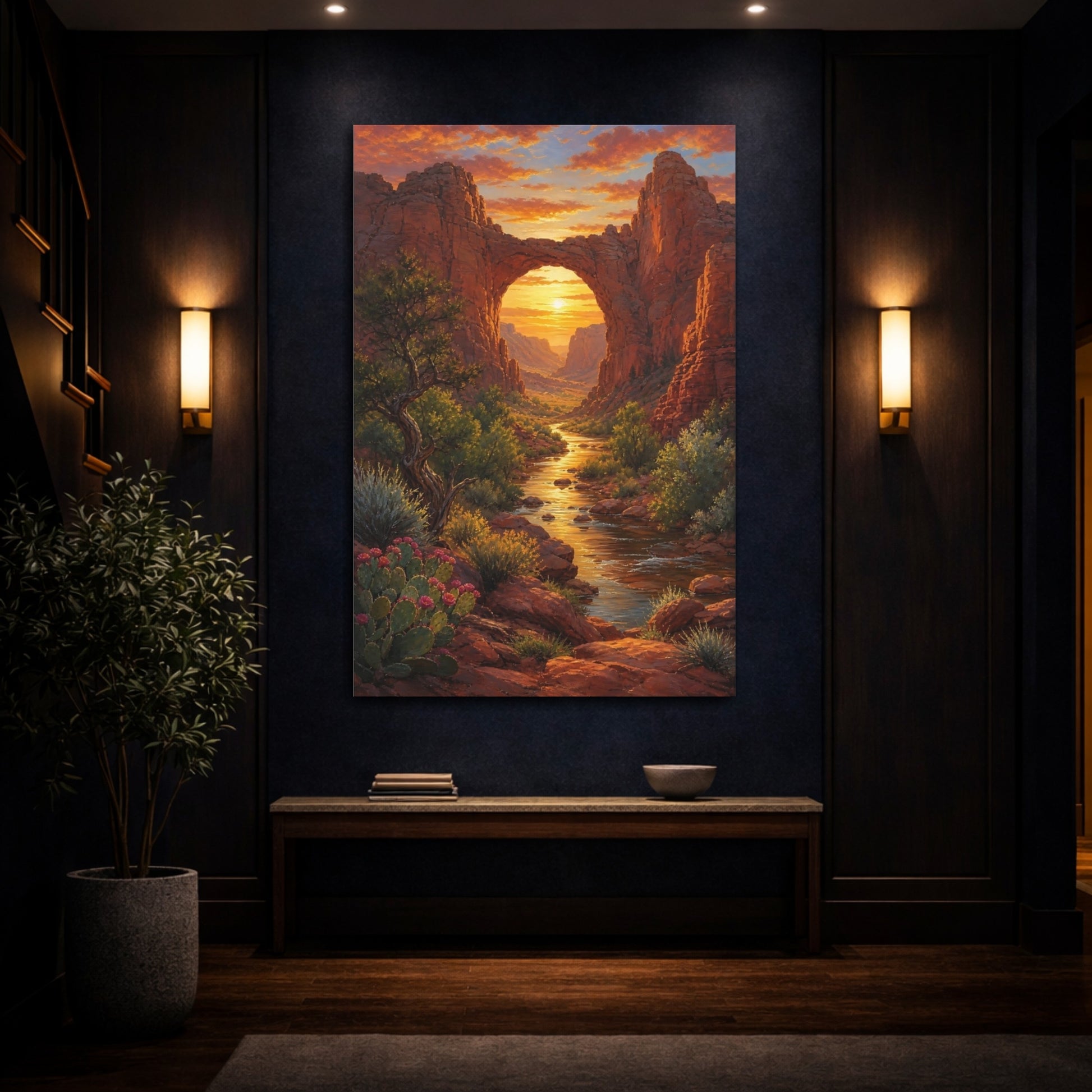 Mockup 4. Sunlit Desert Arch shown as canvas print