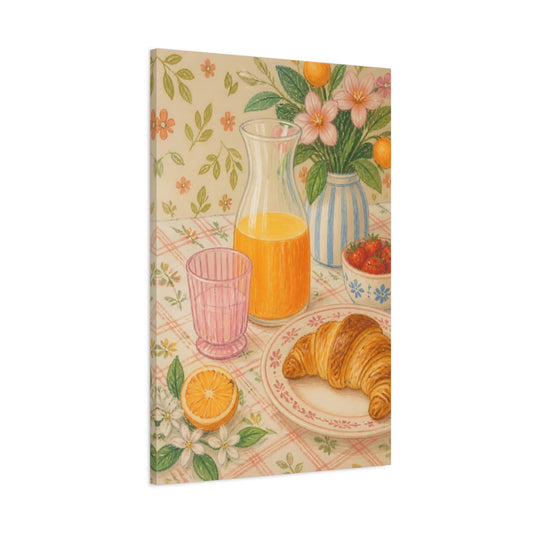 Main Mockup. Sunny Breakfast Table shown as canvas print