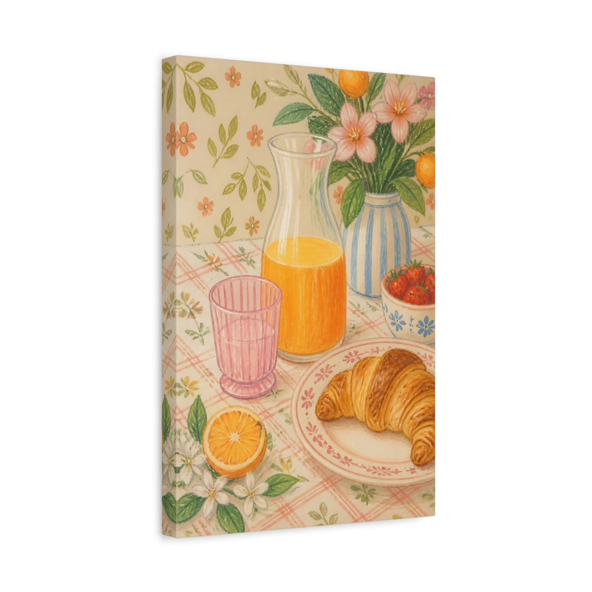 Side Mockup 4. Sunny Breakfast Table shown as canvas print