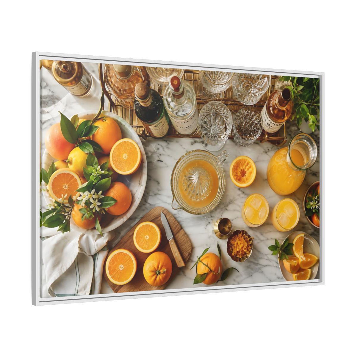 Side Mockup 7. Sunny Citrus Morning shown as framed canvas print
