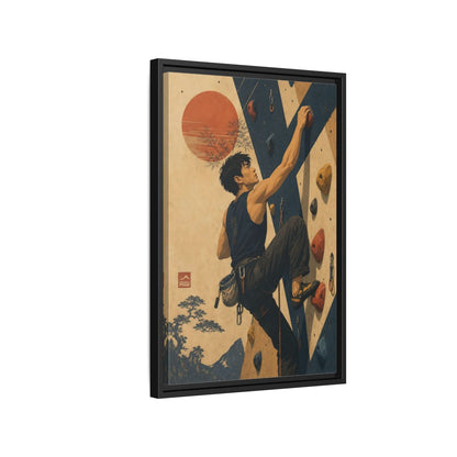 Side Mockup 3. Sunrise Wall Climber shown as framed canvas print