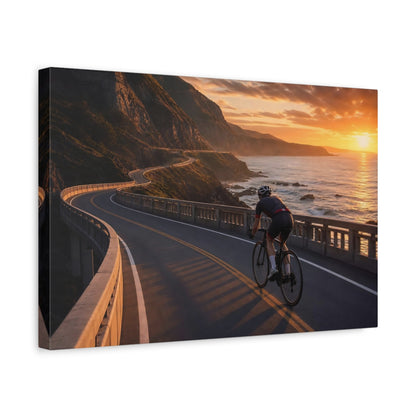 Side Mockup 4. Sunset Coastal Ride shown as canvas print