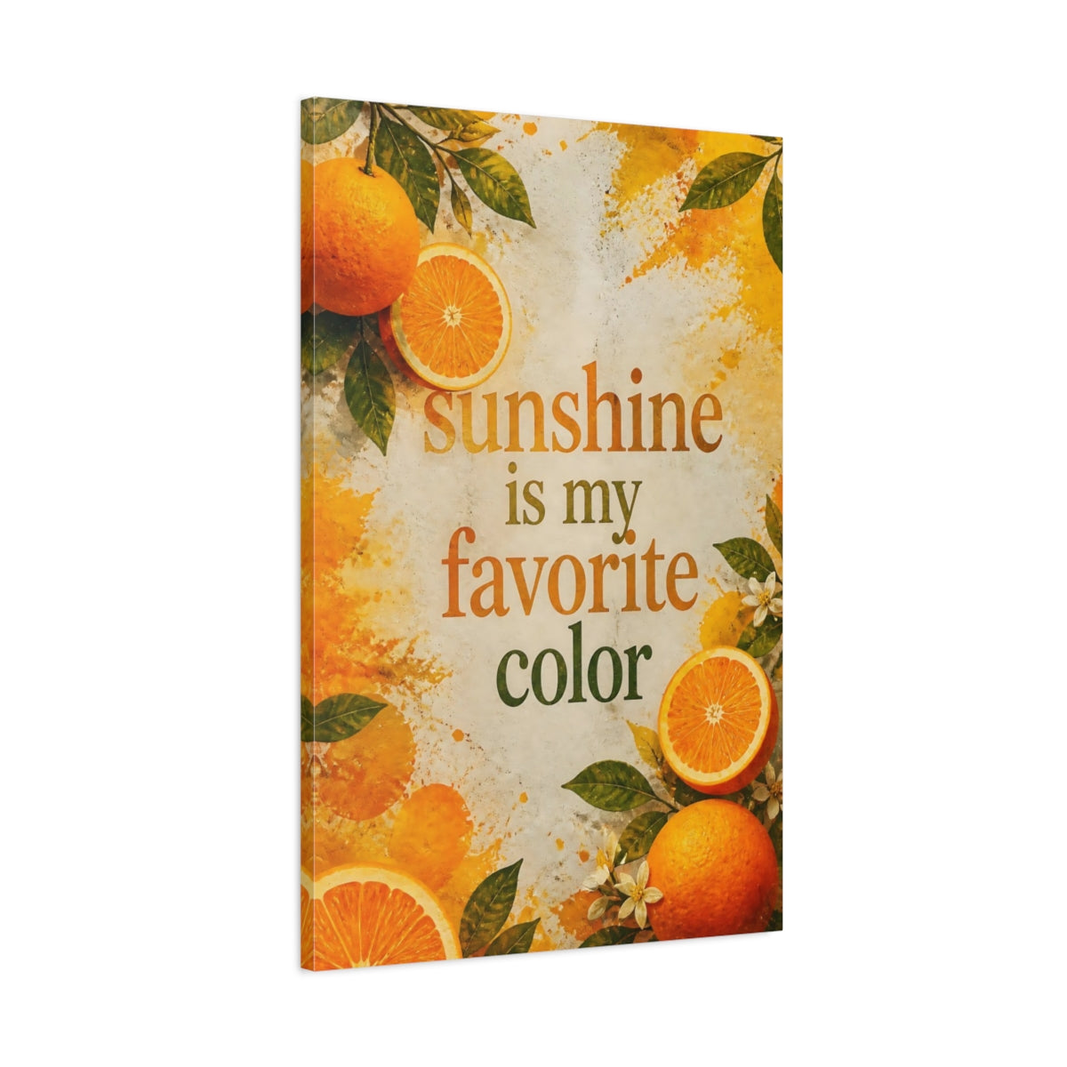 Main Mockup. Sunshine Orange Quote shown as canvas print