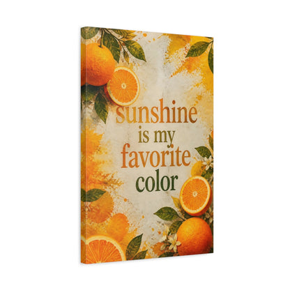 Side Mockup 3. Sunshine Orange Quote shown as canvas print