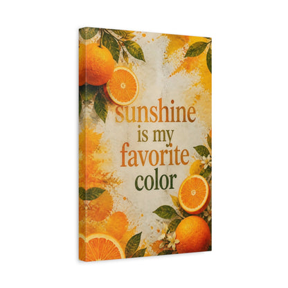 Side Mockup 4. Sunshine Orange Quote shown as canvas print