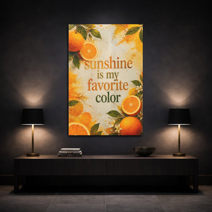 Mockup 3. Sunshine Orange Quote shown as canvas print