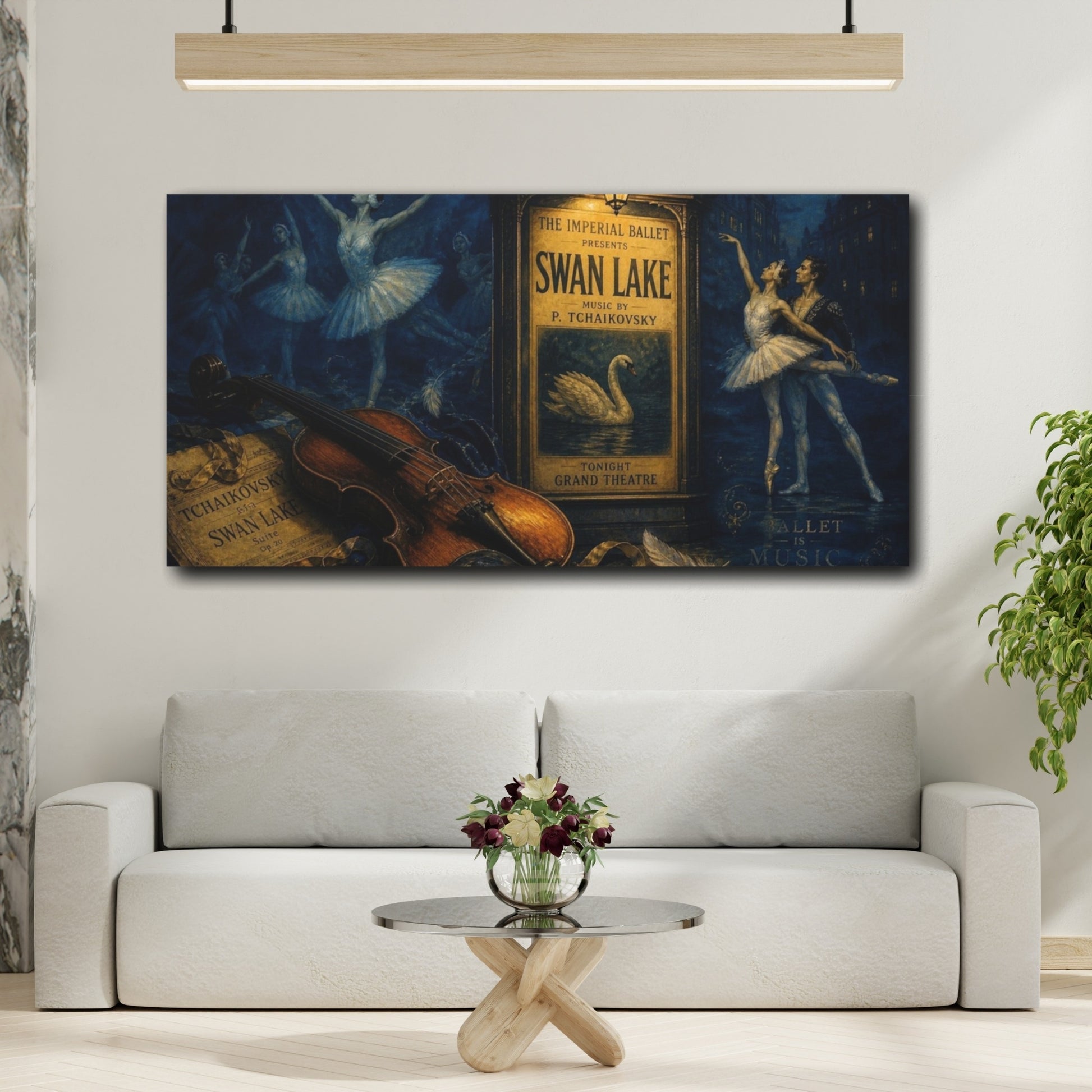 Mockup 2. Swan Lake Ballet Night shown as canvas print