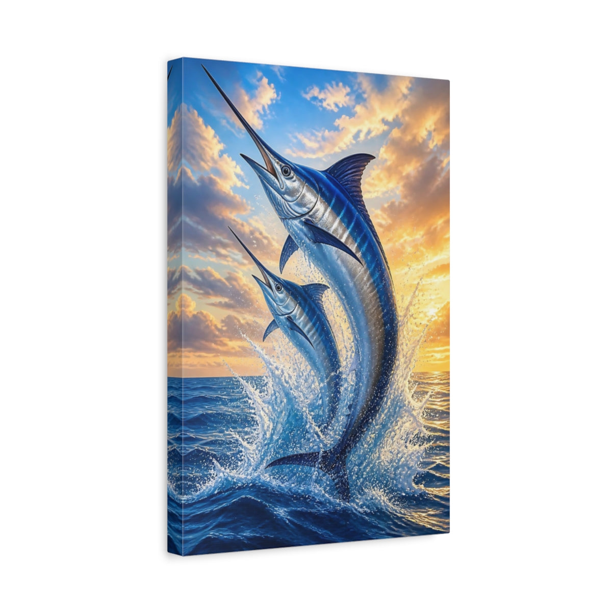 Side Mockup 4. Swordfish Animals At Sea shown as canvas print