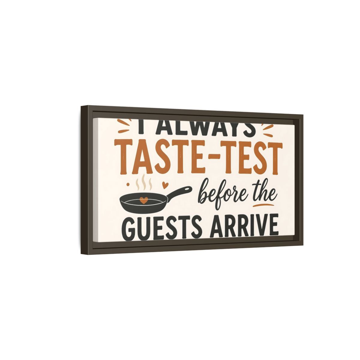 Side Mockup 7. Taste-Test Kitchen Quote shown as framed canvas print