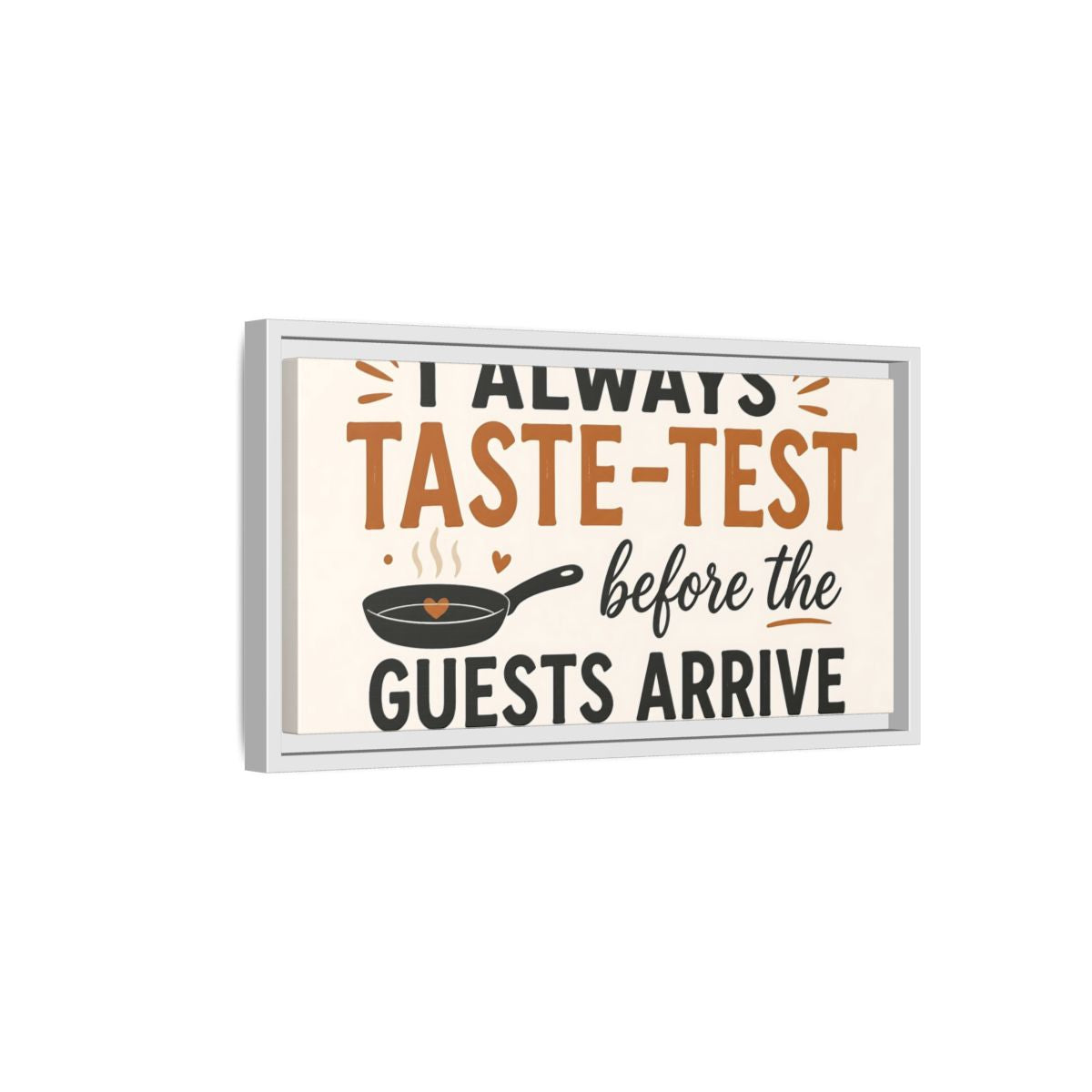 Side Mockup 6. Taste-Test Kitchen Quote shown as framed canvas print