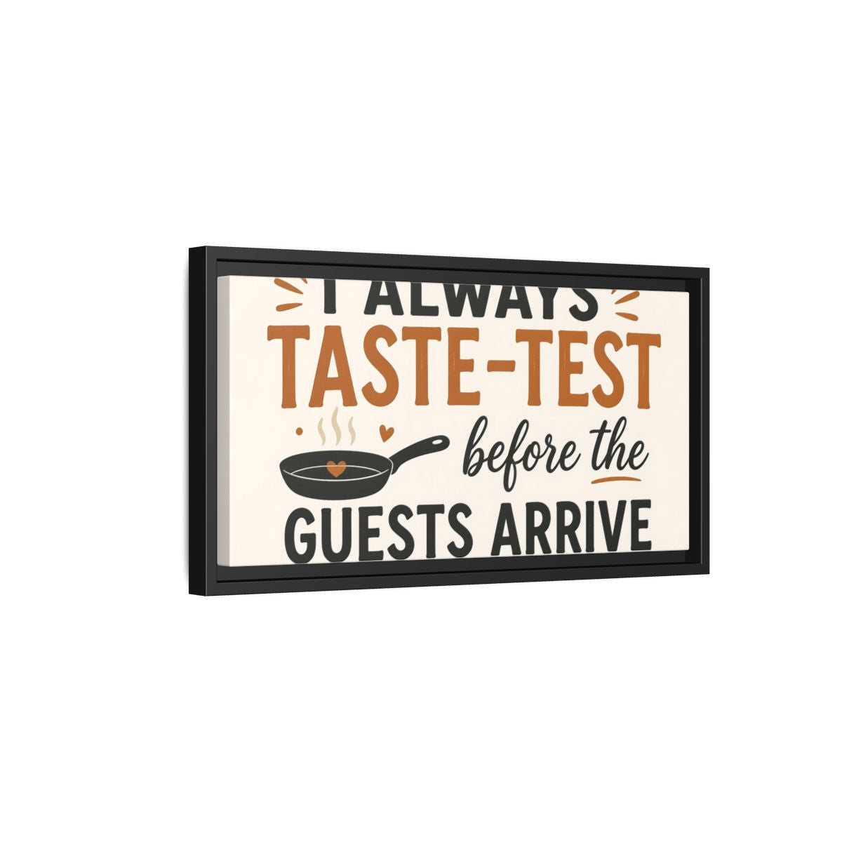 Side Mockup 8. Taste-Test Kitchen Quote shown as framed canvas print