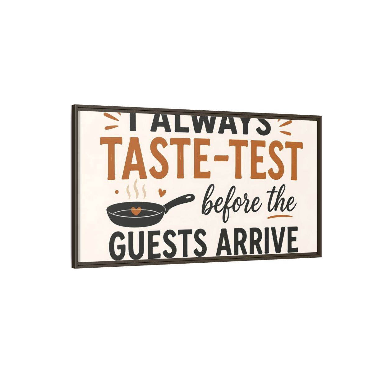 Side Mockup 4. Taste-Test Kitchen Quote shown as framed canvas print