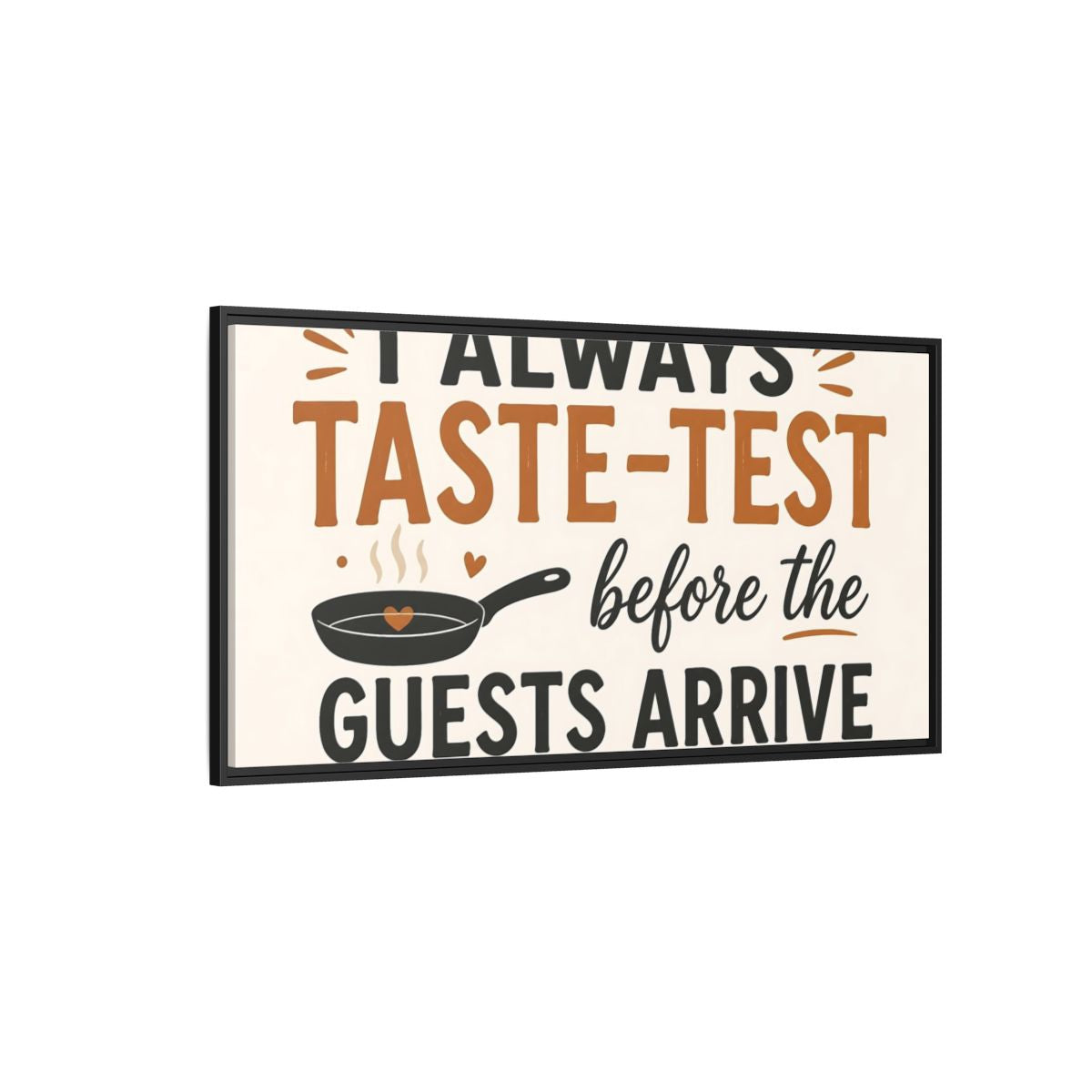 Side Mockup 5. Taste-Test Kitchen Quote shown as framed canvas print