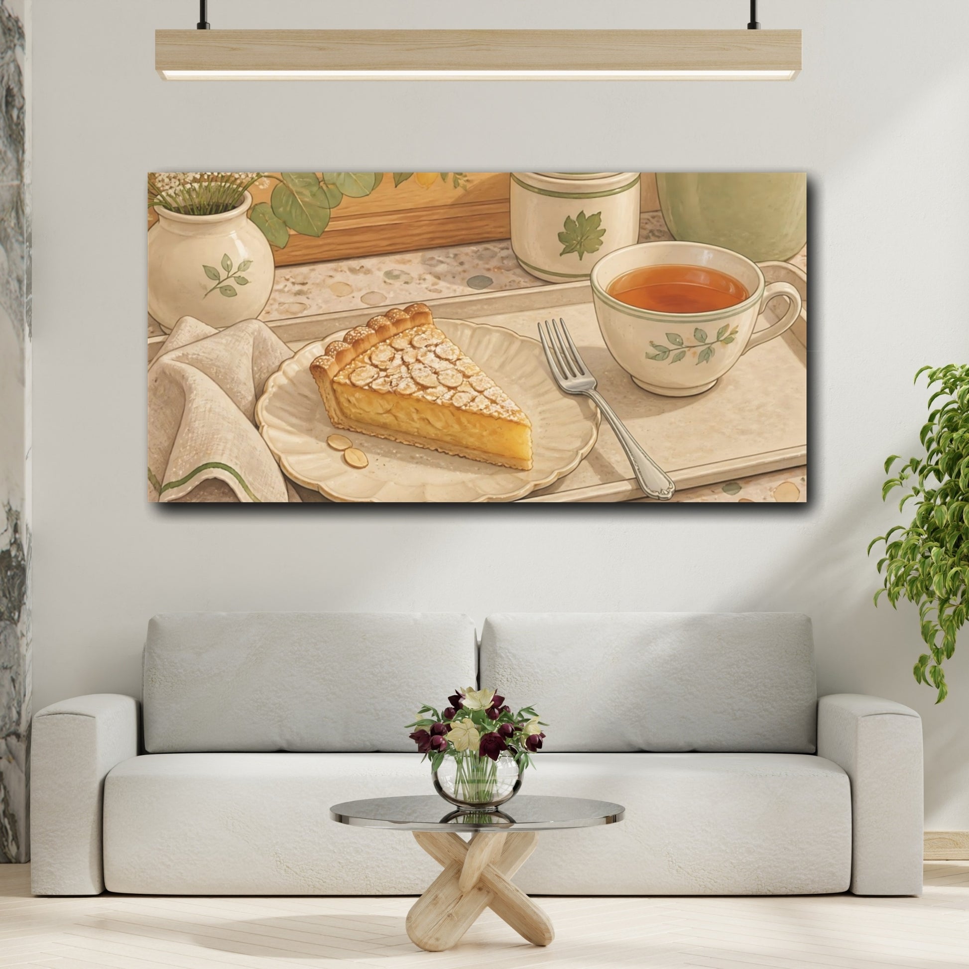 Mockup 2. Tea And Almond Tart shown as canvas print