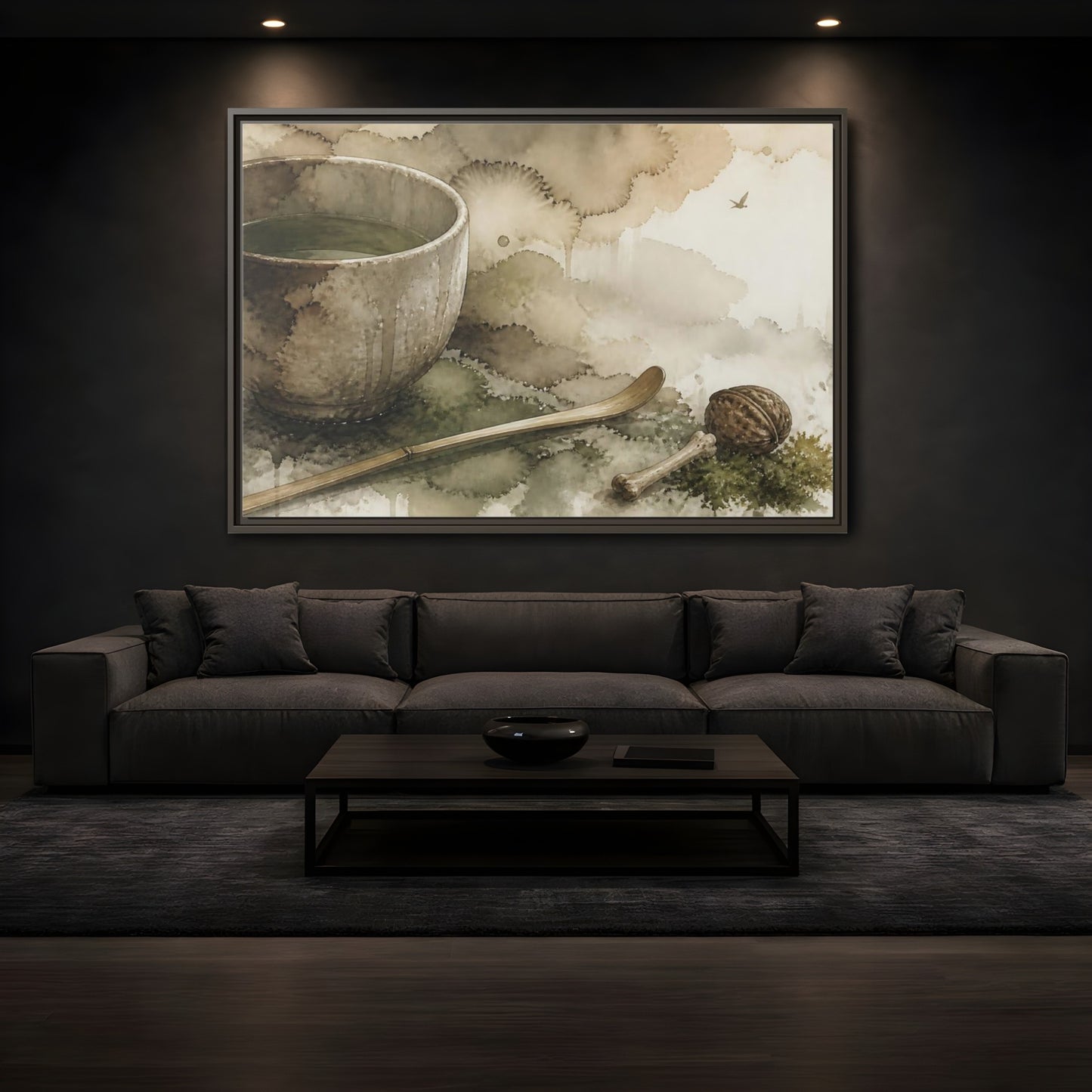 Mockup 3. Tea Bowl And Scoop shown as framed canvas print