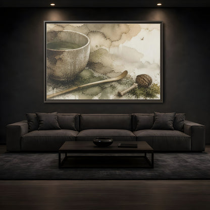 Mockup 3. Tea Bowl And Scoop shown as framed canvas print