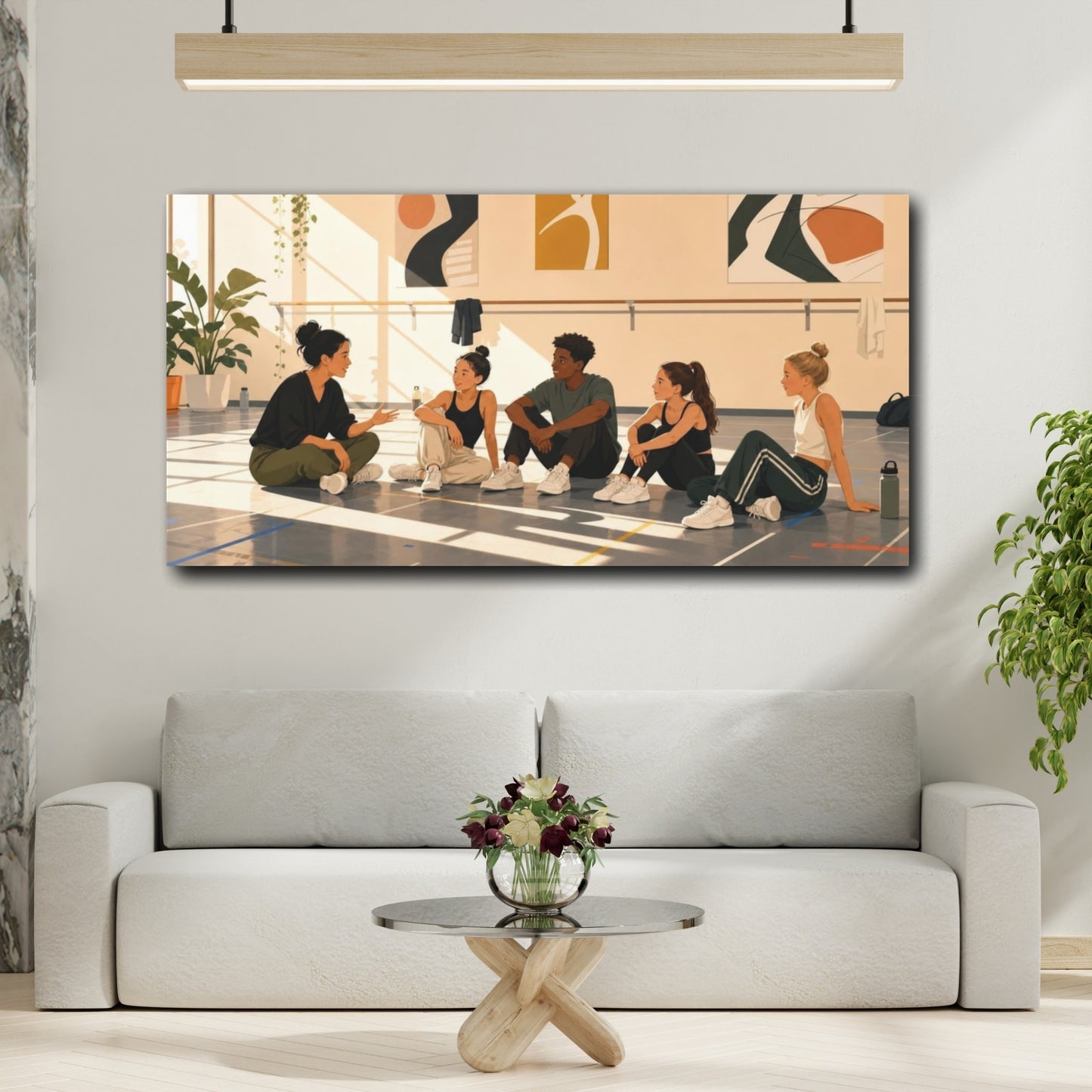 Mockup 2. Teacher With Young Dancers shown as canvas print