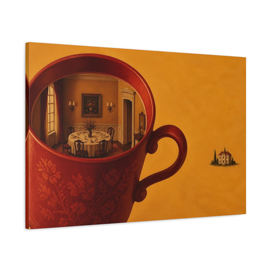 Main Mockup. Teacup Dining Room shown as canvas print