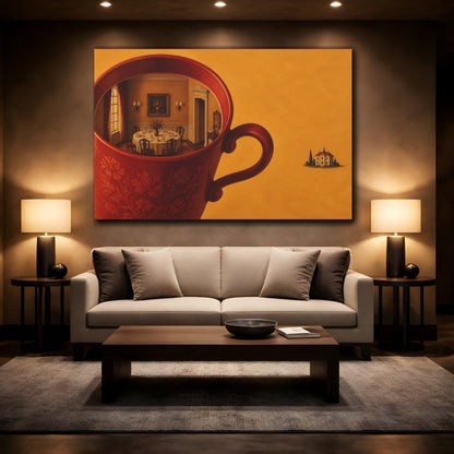 Mockup 2. Teacup Dining Room shown as canvas print