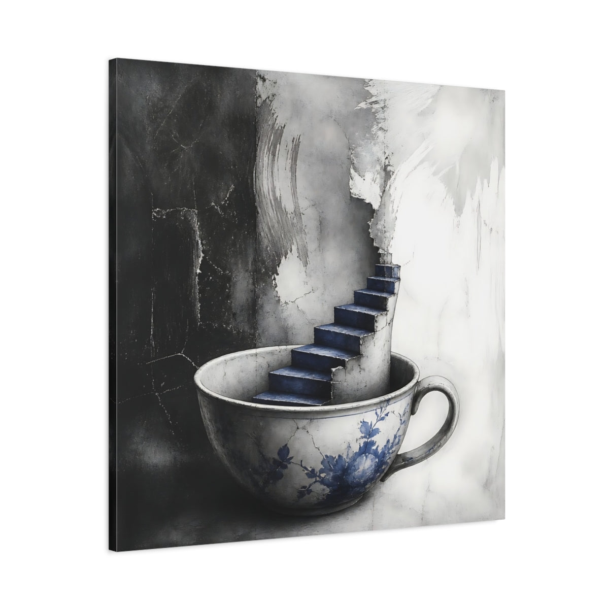 Main Mockup. Teacup Staircase shown as canvas print