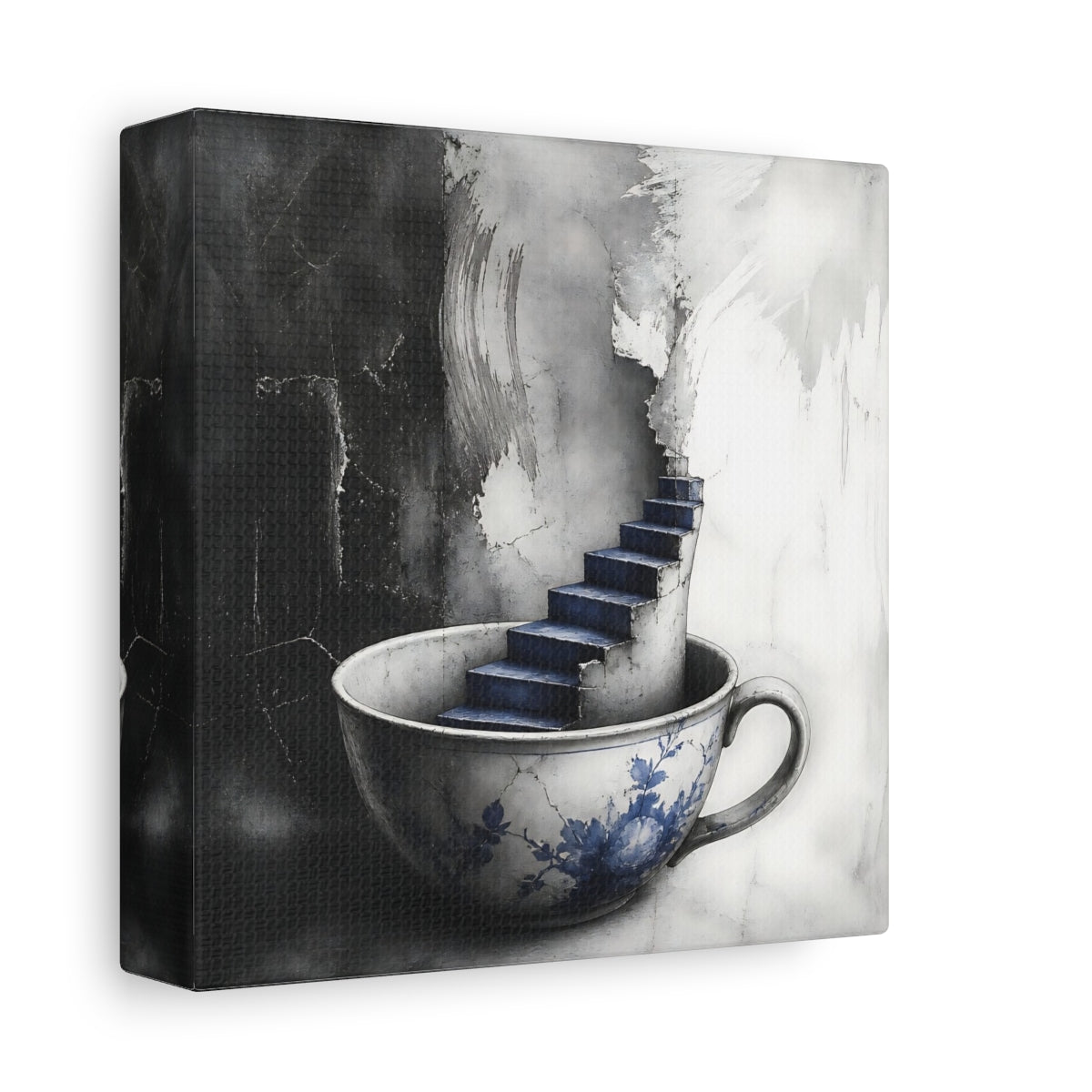 Side Mockup 2. Teacup Staircase shown as canvas print