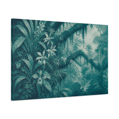 Main Mockup. Teal Orchid Canopy shown as canvas print