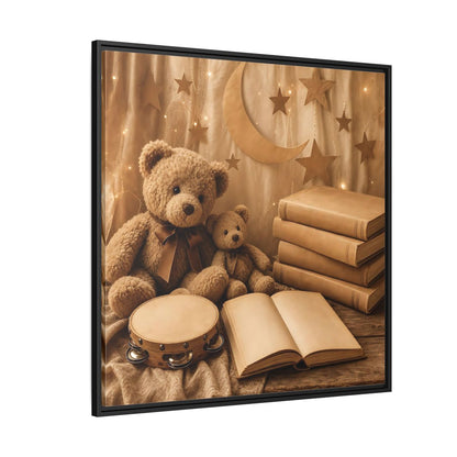 Side Mockup 6. Teddy Bears Storytime shown as framed canvas print