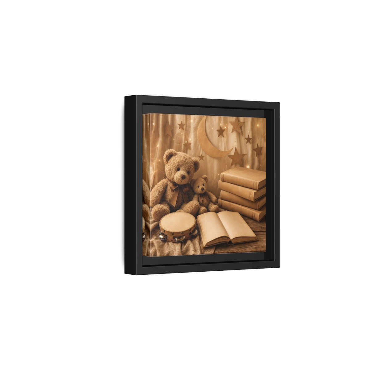 Side Mockup 3. Teddy Bears Storytime shown as framed canvas print