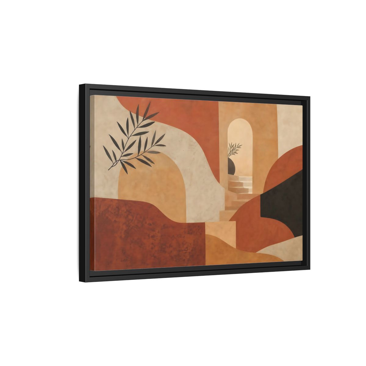Side Mockup 3. Terracotta Archway Serenity shown as framed canvas print