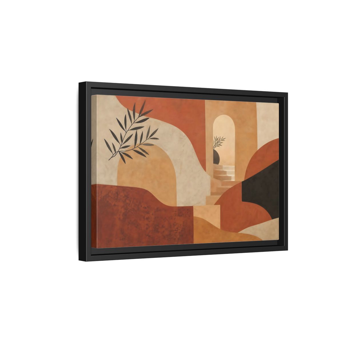 Side Mockup 6. Terracotta Archway Serenity shown as framed canvas print