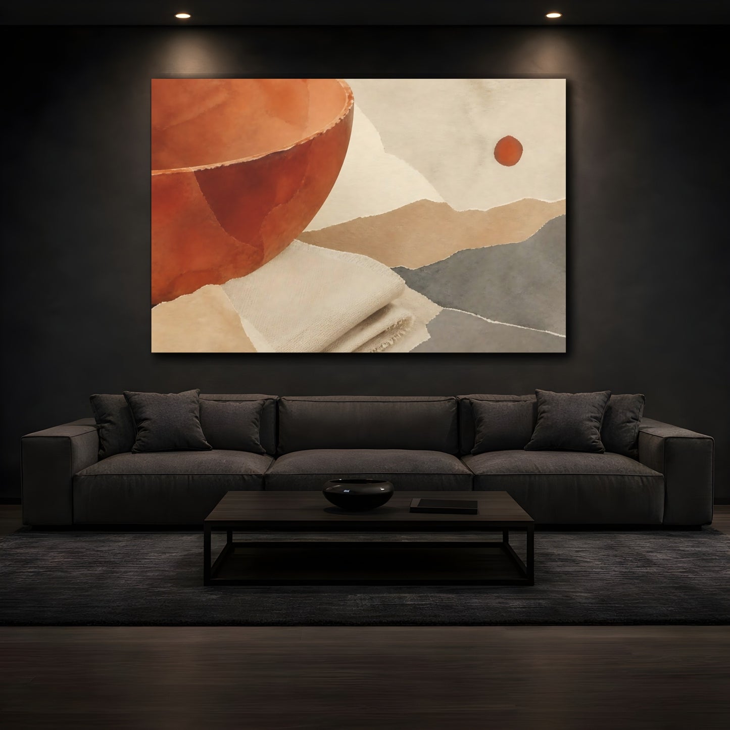 Mockup 3. Terracotta Bowl With Linen shown as canvas print