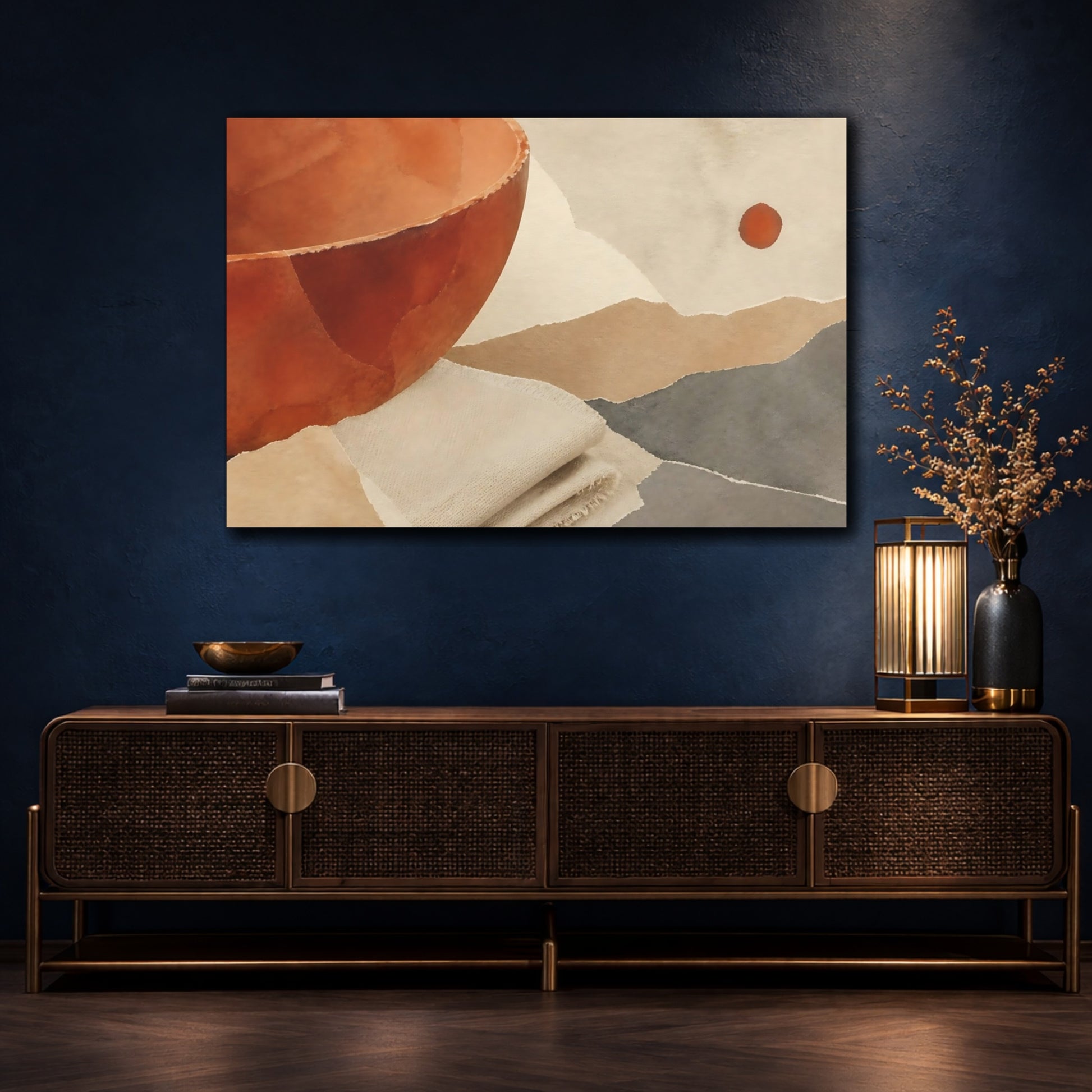 Mockup 4. Terracotta Bowl With Linen shown as canvas print