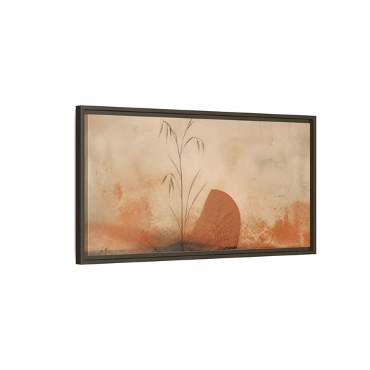 Main Mockup. Terracotta Grass & Leaf shown as framed canvas print