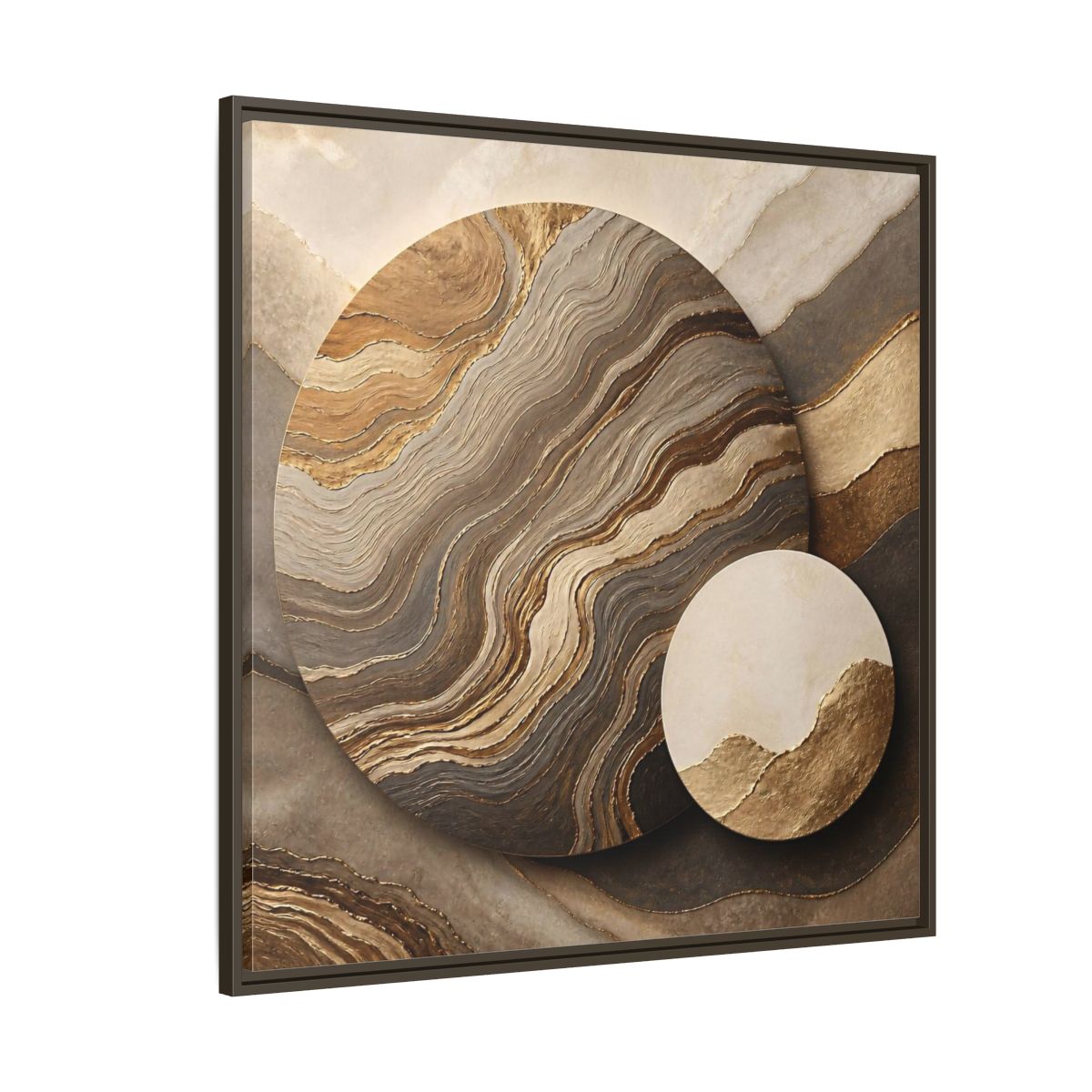 Side Mockup 5. Textured Circle Accent shown as framed canvas print