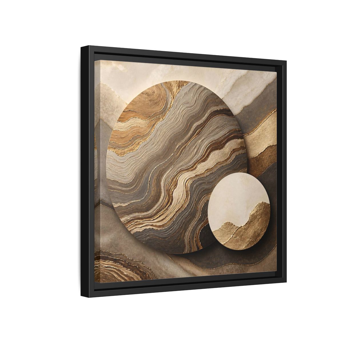 Side Mockup 15. Textured Circle Accent shown as framed canvas print