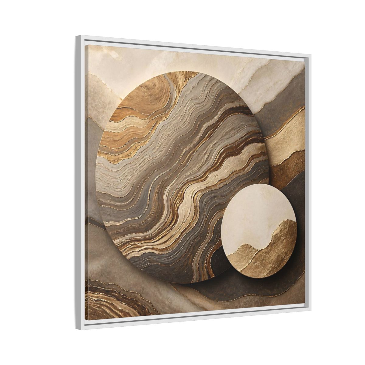 Side Mockup 7. Textured Circle Accent shown as framed canvas print