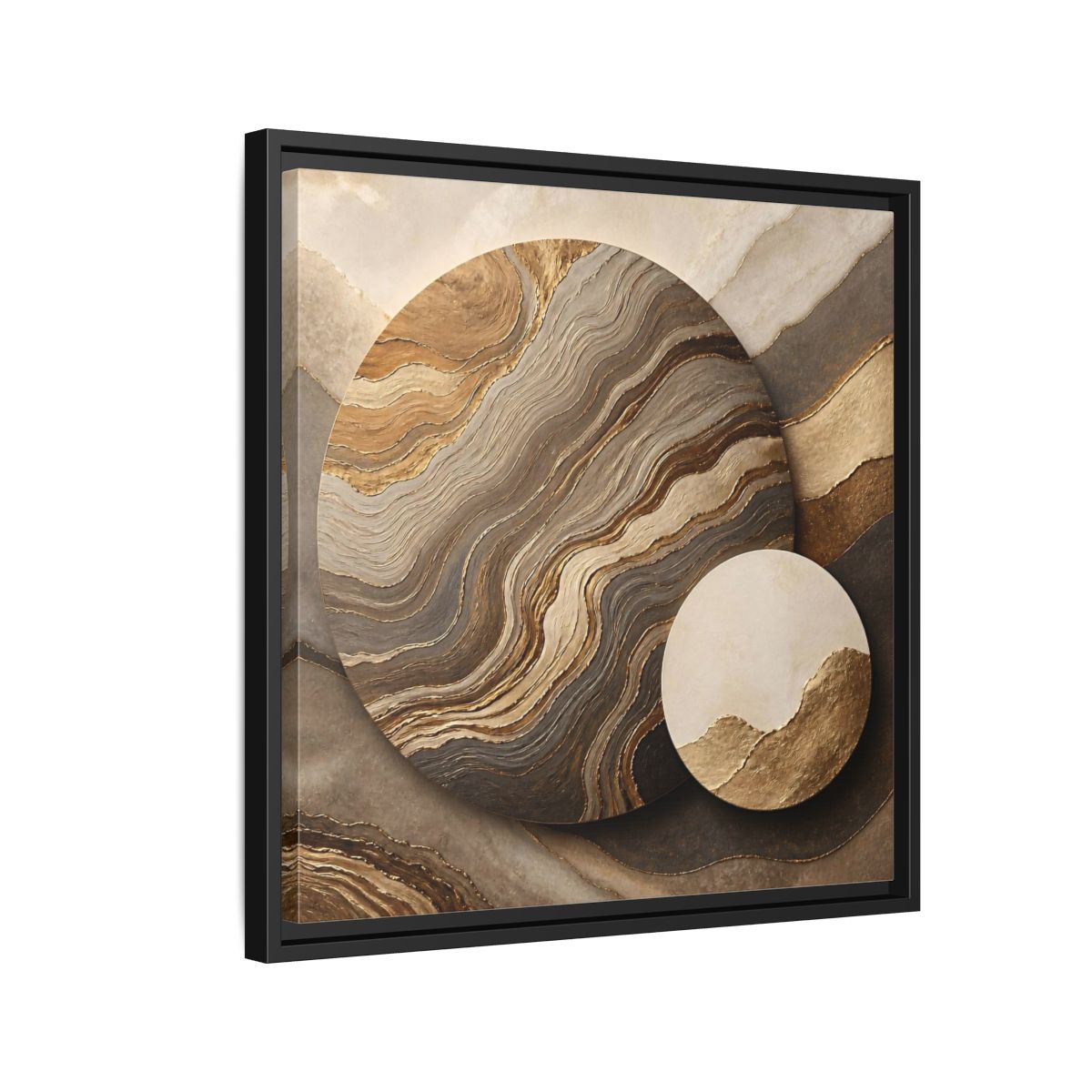 Side Mockup 12. Textured Circle Accent shown as framed canvas print