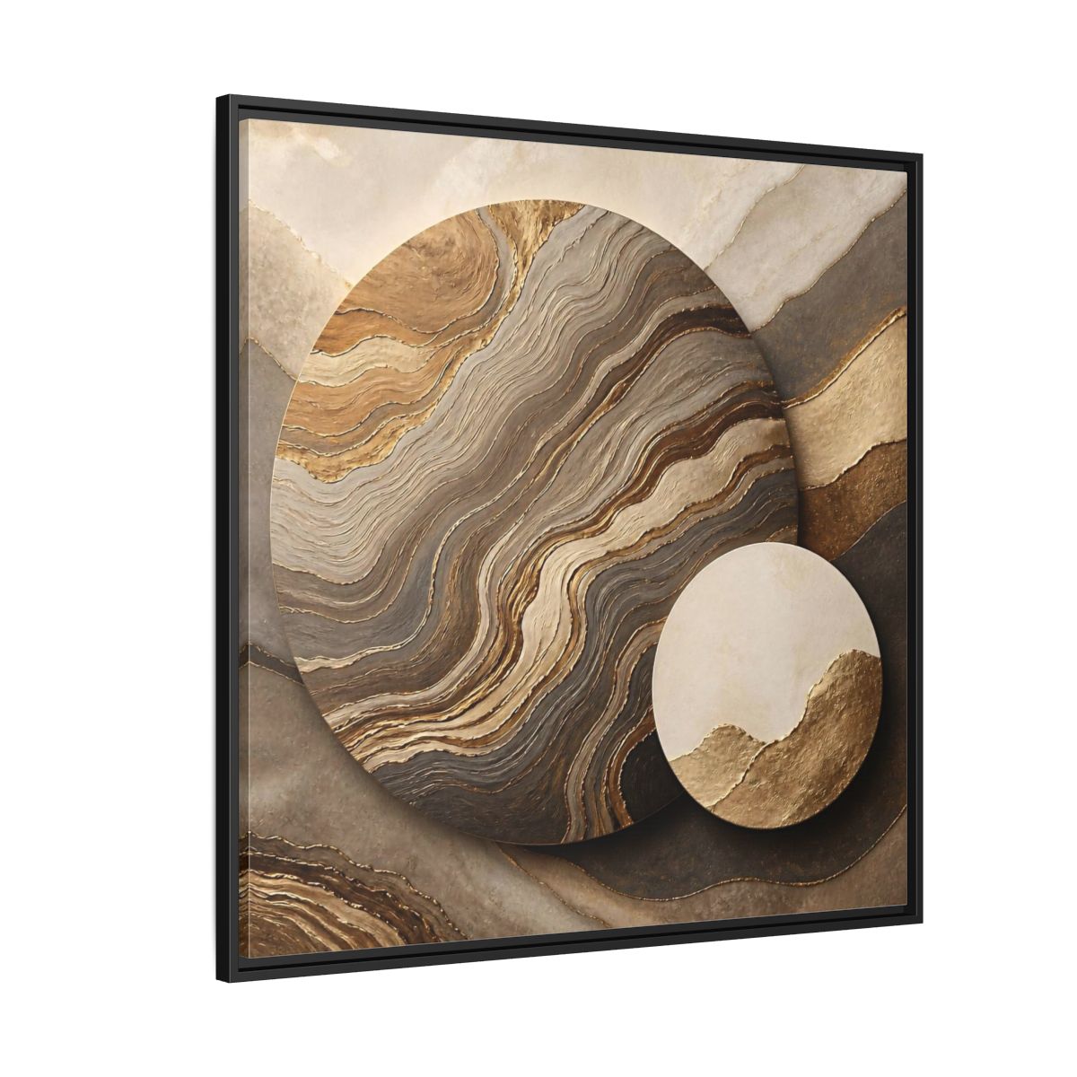 Side Mockup 6. Textured Circle Accent shown as framed canvas print