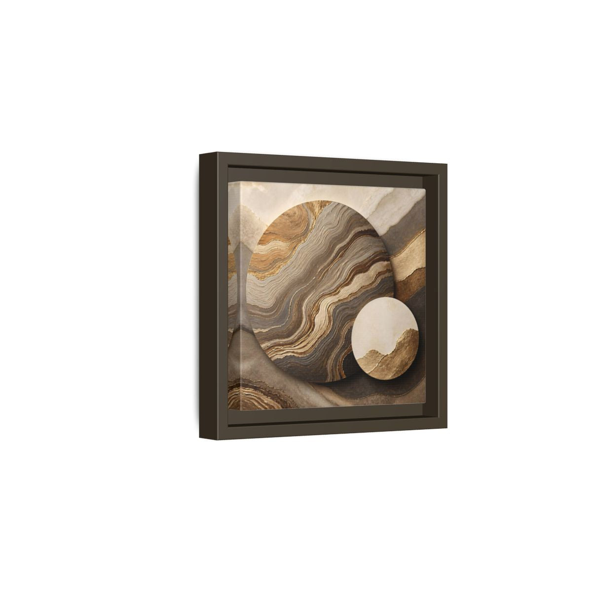 Side Mockup 2. Textured Circle Accent shown as framed canvas print