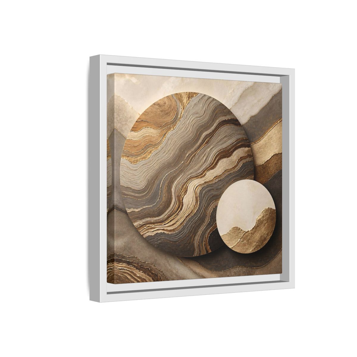 Side Mockup 16. Textured Circle Accent shown as framed canvas print