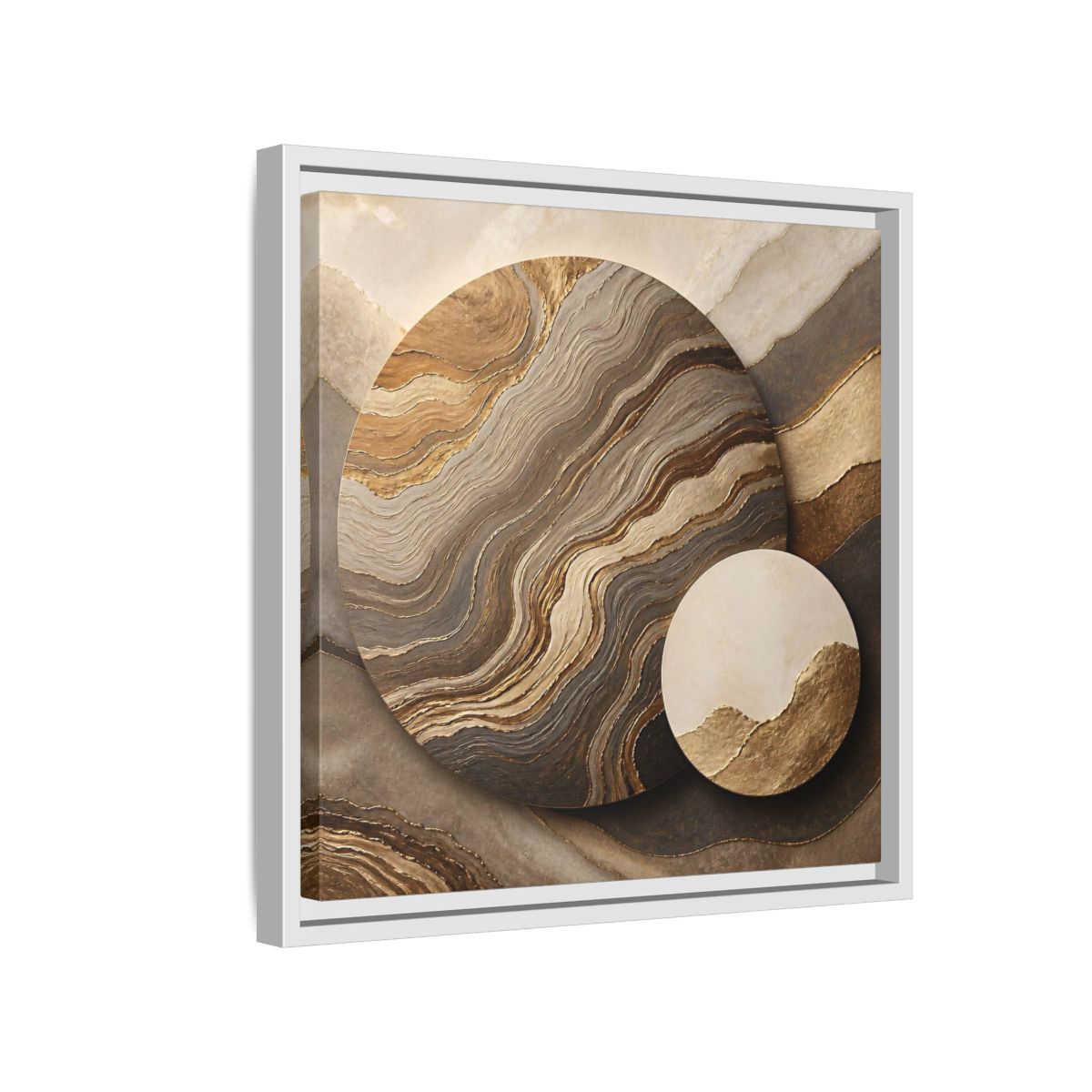 Side Mockup 13. Textured Circle Accent shown as framed canvas print
