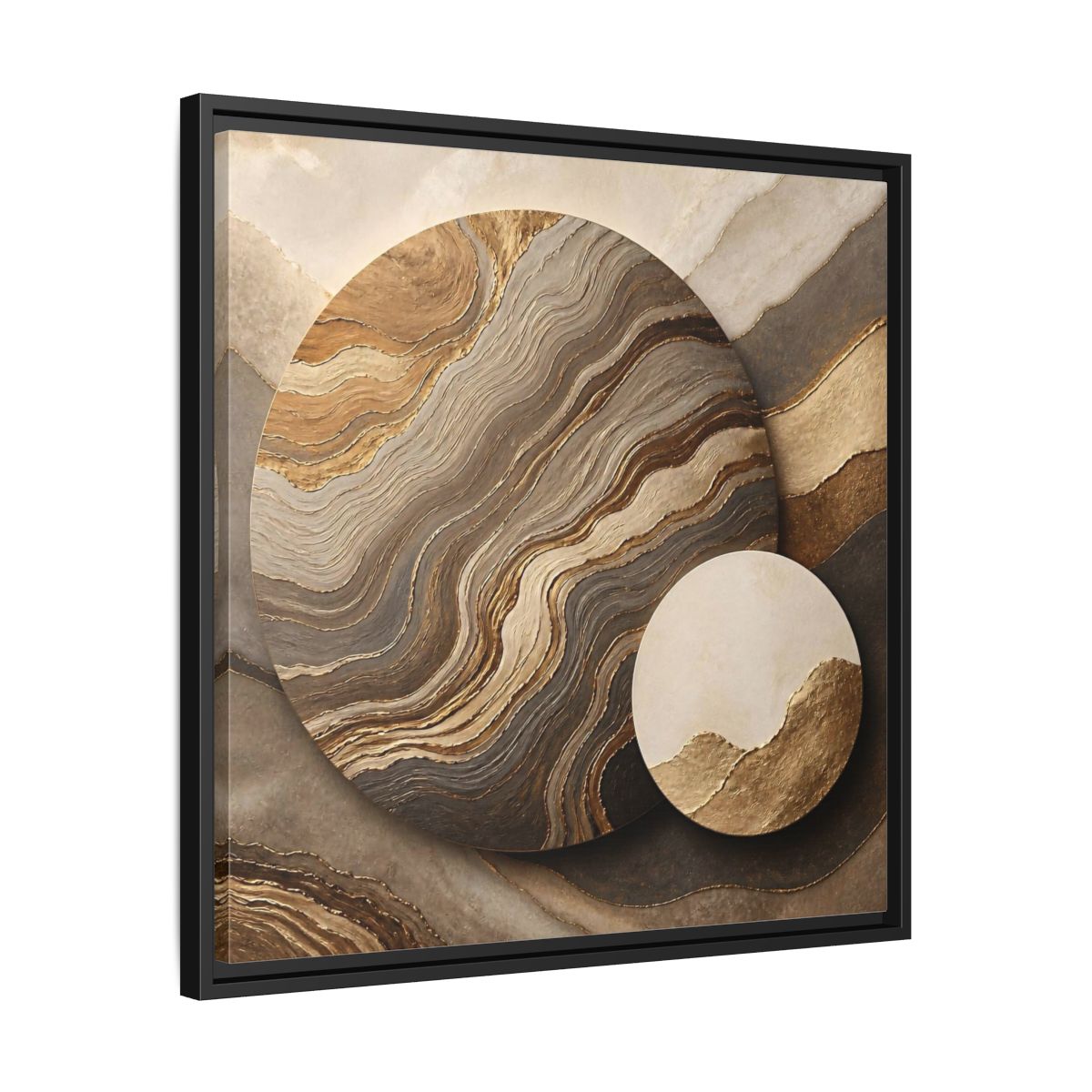 Side Mockup 31. Textured Circle Accent shown as framed canvas print