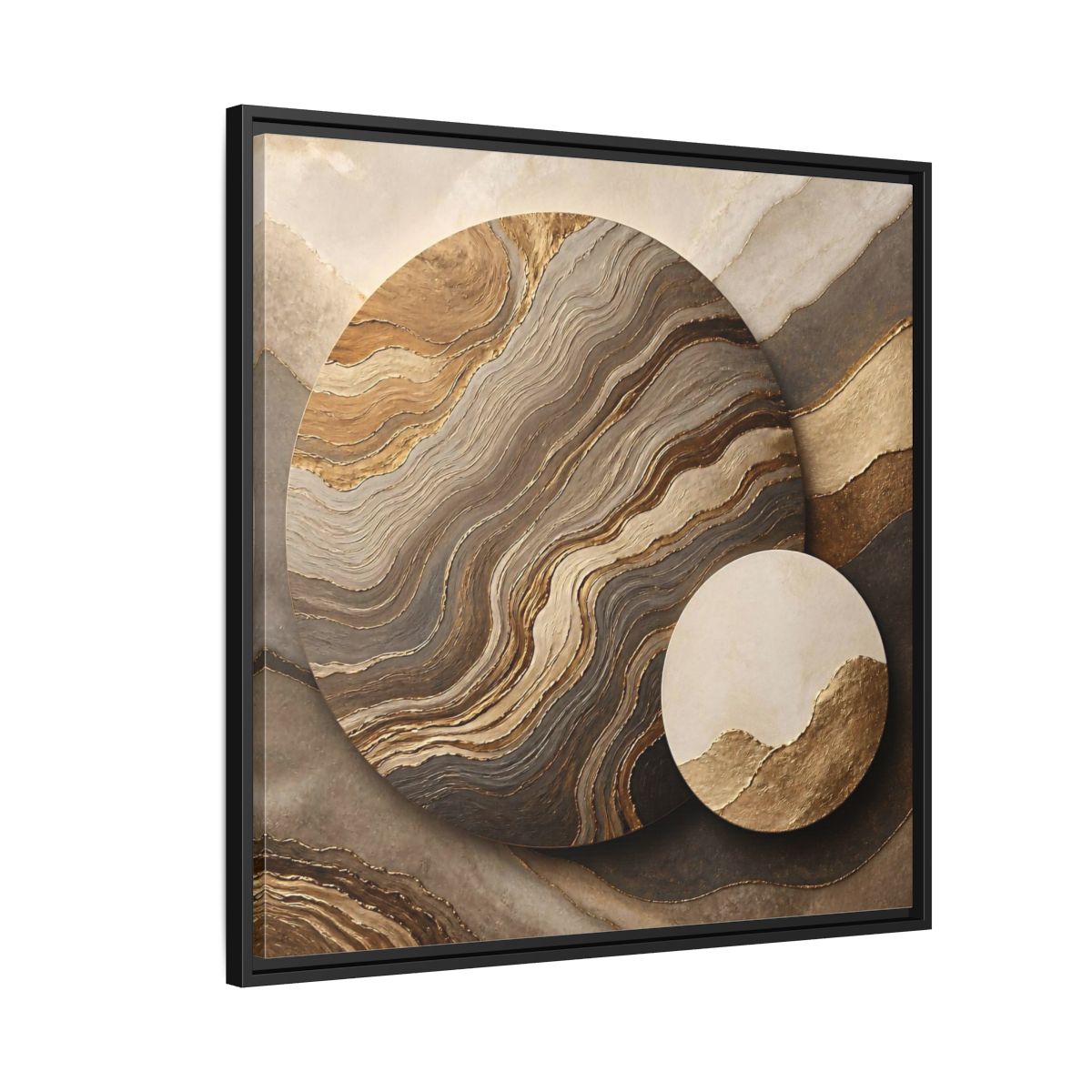 Side Mockup 9. Textured Circle Accent shown as framed canvas print