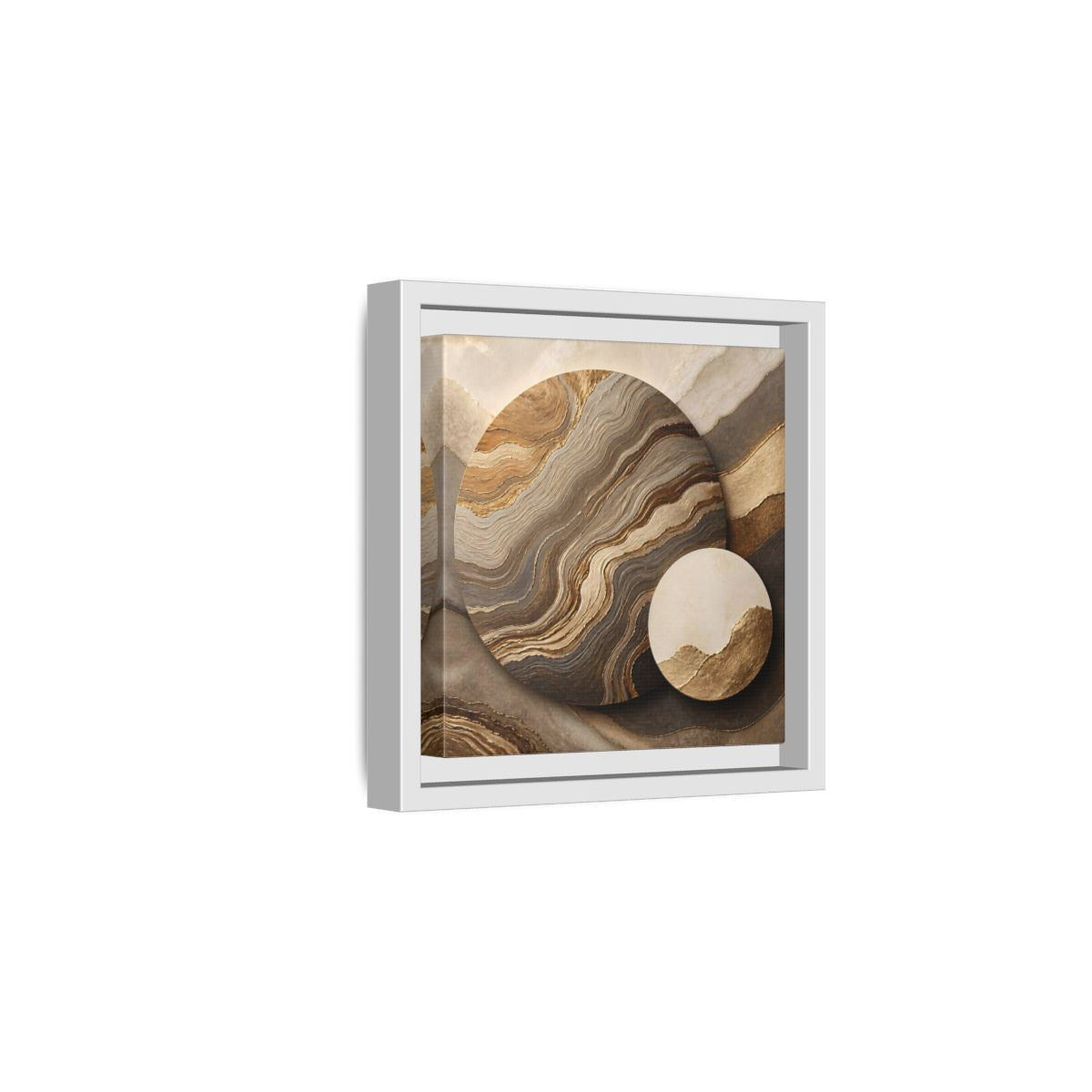 Side Mockup 1. Textured Circle Accent shown as framed canvas print