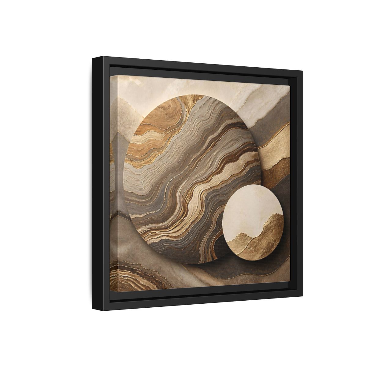 Side Mockup 18. Textured Circle Accent shown as framed canvas print
